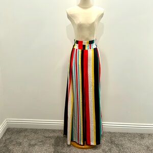 STRIPPED PALAZZO PANT, SIZE 1X, HIGH BELTED WAIST,